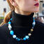 Collar Noemi LightBlue - con oro - Cristal de Murano original OMG