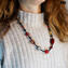 Halskette Elisa - rot - mit Gold - Original Muranoglas OMG