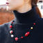 Halskette Elisa - rot - mit Gold - Original Muranoglas OMG