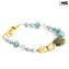 Bracelet Boma - gold and light blue - Original Murano Glass