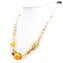 Necklace nanga - amber and gold with aventurine - Original Murano Glass