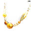 Collar nanga - ámbar y oro con aventurina - Cristal de Murano original