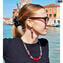 Collar nanga - perlas rojas con aventurina - Cristal de Murano original OMG