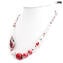 Collar nanga - perlas rojas con aventurina - Cristal de Murano original OMG