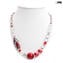 Collar nanga - perlas rojas con aventurina - Cristal de Murano original OMG