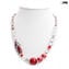 Collana Nanga - con perle rosse e avventurina - Vetro di Murano Originale OMG