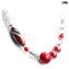 Necklace nanga - pearls red with aventurine - Original Murano Glass OMG