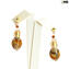 lucy Earrings - Gold with aventurine - 오리지널 Murano Glass OMG