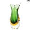 花瓶の魚-緑の琥珀色のSommerso-オリジナルのムラノガラスOMG