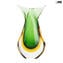 فازة سمك - عنبر أخضر سومرسو - زجاج مورانو الأصلي OMG