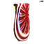 Pele de cobra em vaso multicolorido - Battuto - Vaso soprado - Vidro de Murano original