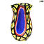 多色花瓶蛇皮 - Battuto - 吹製花瓶 - Original Murano Glass