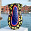 Multicolor Vase snake skin - Battuto - Blown Vase - Original Murano Glass