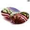 Multicolor Vase snake skin - Battuto - Blown Vase - Original Murano Glass