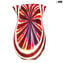 Vase multicolore peau de serpent - Battuto - Vase soufflé - Verre de Murano original