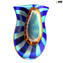 多色花瓶 - 藍- 蛇皮 - Battuto - 吹製花瓶 - 原始穆拉諾玻璃