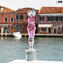 Skulptur der Liebenden - rosa - Muranoglas