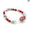 Bracelet Boma - silver and red - Original Murano Glass