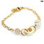 Bracelet Asia - perle blanche - Verre de Murano Original