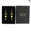  Earrings Letos - with gold leaf - Original Murano Glass OMG