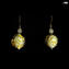 Pendientes Boma - perlas blancas y oro - Cristal de Murano original OMG
