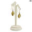 Boma Ohrringe - weiße Perlen und Gold - Original Muranoglas OMG