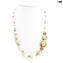 Necklace Boma - gold and ivory - Original Murano Glass