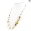 Necklace Boma - gold and ivory - Original Murano Glass