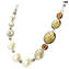 Necklace Boma - gold and ivory - Original Murano Glass