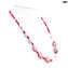 Necklace Boma - silver and red - Original Murano Glass