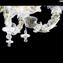 Candelabro veneziano 8 luzes Cimiero cristal e ouro - Rezzonico - Vidro Murano