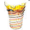 شريط كاليفون متعدد الألوان - مزهرية زجاجية - زجاج مورانو الأصلي OMG