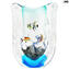 إناء أكواريوم - مع أسماك استوائية - زجاج مورانو الأصلي OMG