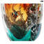 Vase Aquarium - Sonnenuntergang - mit tropischen Fischen - Original Muranoglas OMG