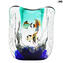 Vase Aquarium - mittel - mit tropischen Fischen - Original Muranoglas OMG