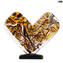 Heart Pollock - Herzglas mit Gold - Original Muranoglas OMG
