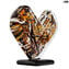 Heart Pollock - Herzglas mit Gold - Original Muranoglas OMG