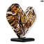 Heart Pollock - corazón de cristal con oro - Cristal de Murano original OMG