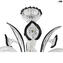Venezianischer Kronleuchter - Calla Crystal schwarz - Original Muranoglas