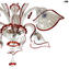 Araña veneciana - Calla Crystal rojo - Cristal de Murano original