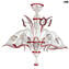 Venetian Chandelier - Calla Crystal red - Original Murano Glass