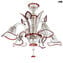 Venetian Chandelier - Calla Crystal red - Original Murano Glass