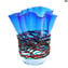 Califfone Blu - Vaso Soffiato - Vetro di Murano Originale OMG