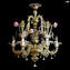 Candelabro veneciano Rezzonico - Florido - Dorado - Todo oro Oro 24k - Cristal de Murano original OMG