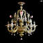 Candelabro Veneziano Rezzonico - Florido - Dourado - Todo Dourado Dourado 24k - Vidro Murano Original OMG