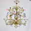 Venetian Chandelier Rezzonico -  Flowery - Golden - All gold Gold 24k - Original Murano Glass OMG