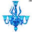 Venezianischer Kronleuchter - Corvo hellblau - Muranoglas