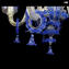 Venezianischer Kronleuchter Regina - blau - Original Muranoglas