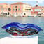 Mesa central Sombrero Blue - Vaso de vidro veneziano