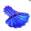 Vase à fleurs - Bleu - Verre de Murano original OMG